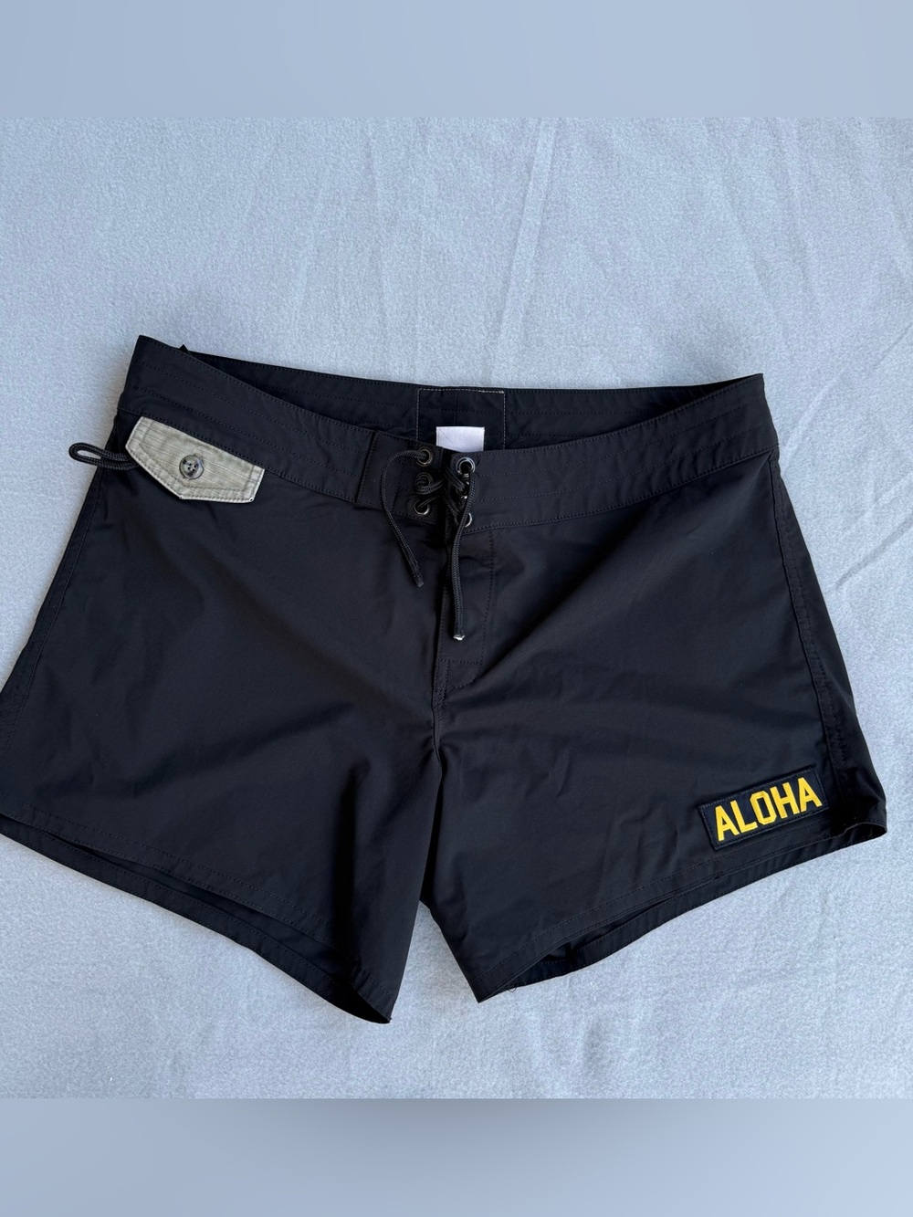 Birdwell Beach Britches Aloha Shorts 405 Women Sz 14 L Black Surf-stretch USA